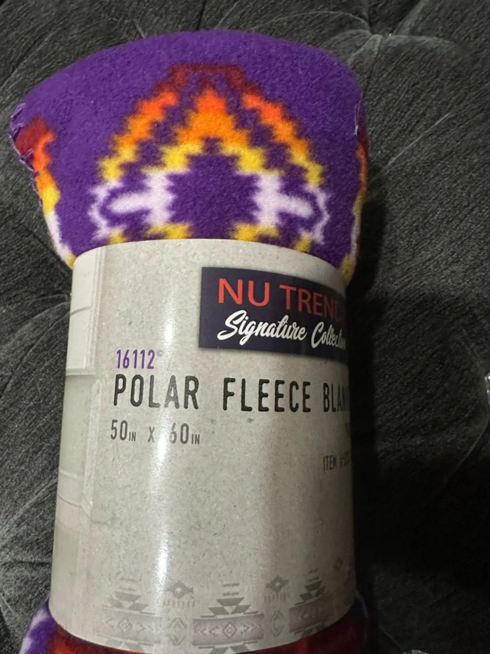 Purple Fleece Blanket - Aztec Print